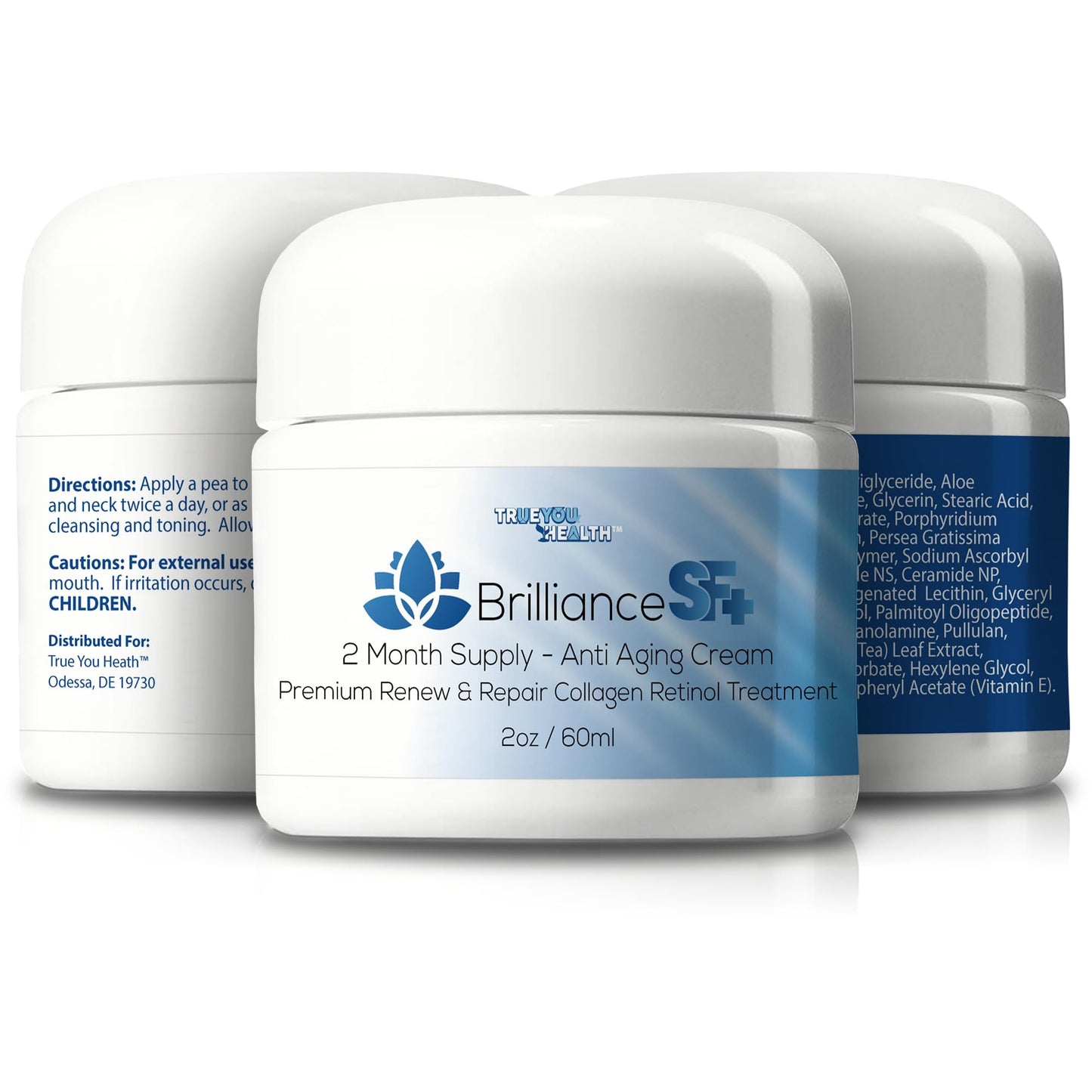 Brilliance SF Plus 2 Month Supply Anti Wrinkle Cream - Our Best Pro Brilliance SF Anti Aging Cream / Anti Wrinkle Cream Plus - Premium Plus Brilliance SF Cream for Day & Night - Promote Soft Skin