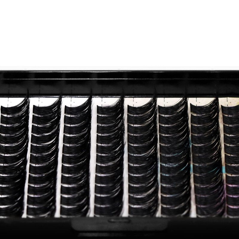 Dedila 120 Clusters Individual False Eyelashes Wide Stem D Curl Handmade Dramatic Black Soft and Light 5D Volume Eye Lashes Extensions Thick Base Women Girls Beauty Tools (12mm)