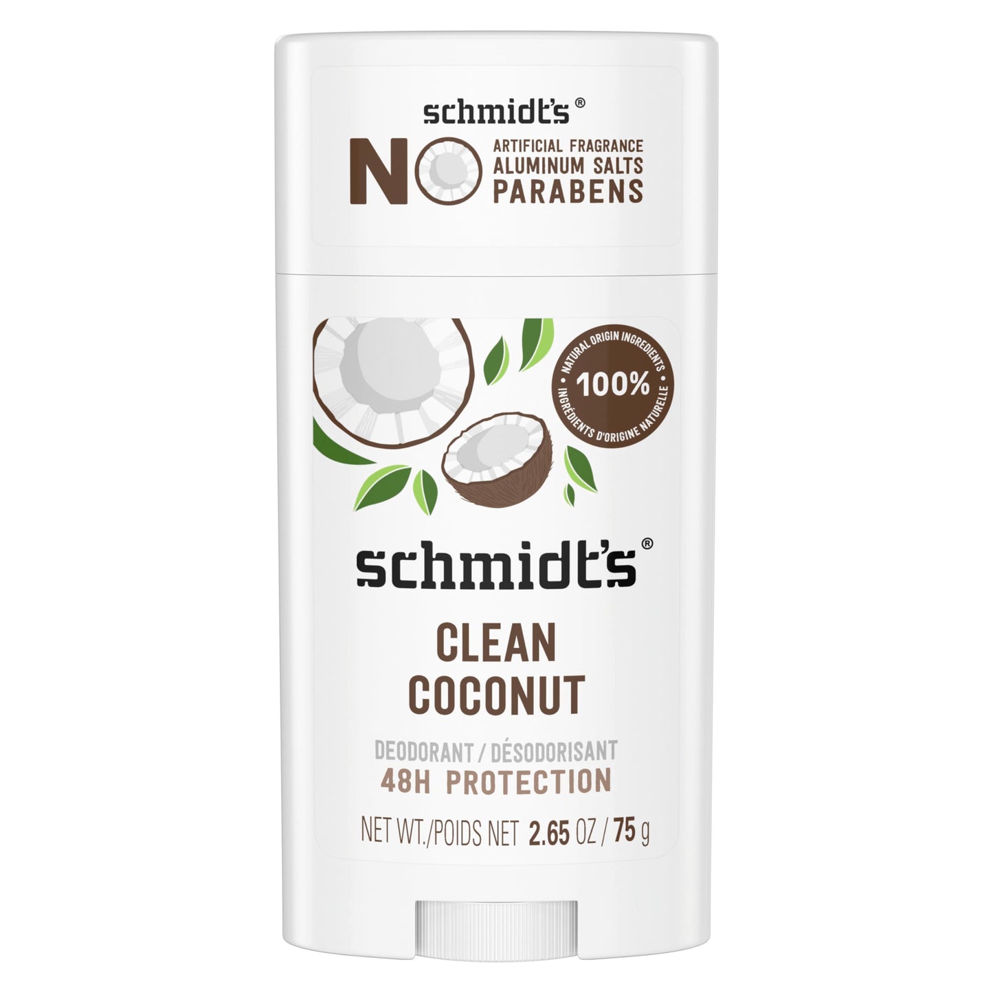 Schmidt's Aluminum Free Natural Deodorant for Women and Men, Sandalwood and Citrus & Aluminum-Free Vegan Deodorant Clean Coconut for Women and Men