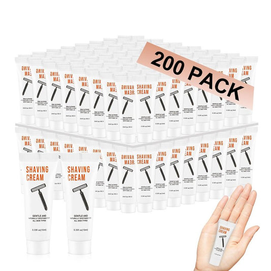 Shaving Cream Bulk | 200 Travel-Sized 10ml Disposable Packs - Jasmine Scent for Hotels & Homeless Services