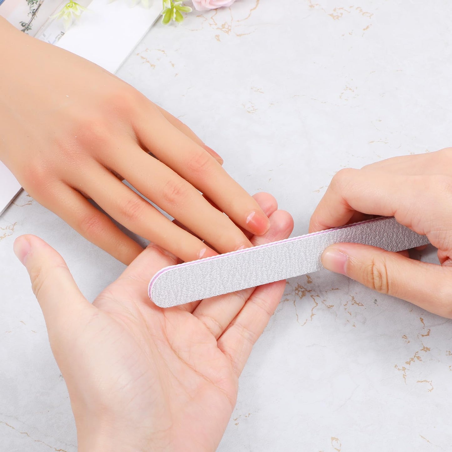 200 Pcs Nail Files, 100/180 Grit Double Sided Emery Boards, Reusable Washable Nail Files for Acrylic Natural Gel Nails, Professional Manicure Pedicure Tools for Home Salon