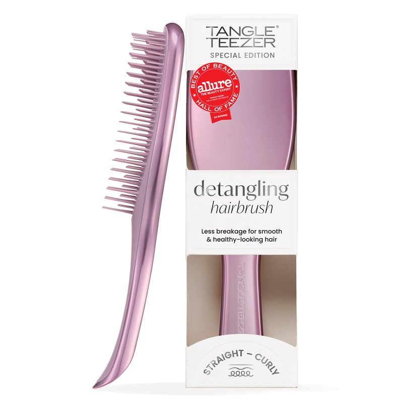 Tangle Teezer Chrome Ultimate Detangler Brush for Wet & Dry Hair, Eliminates Knots & Reduces Breakage for Straight to Curly Hair Types, Mauve