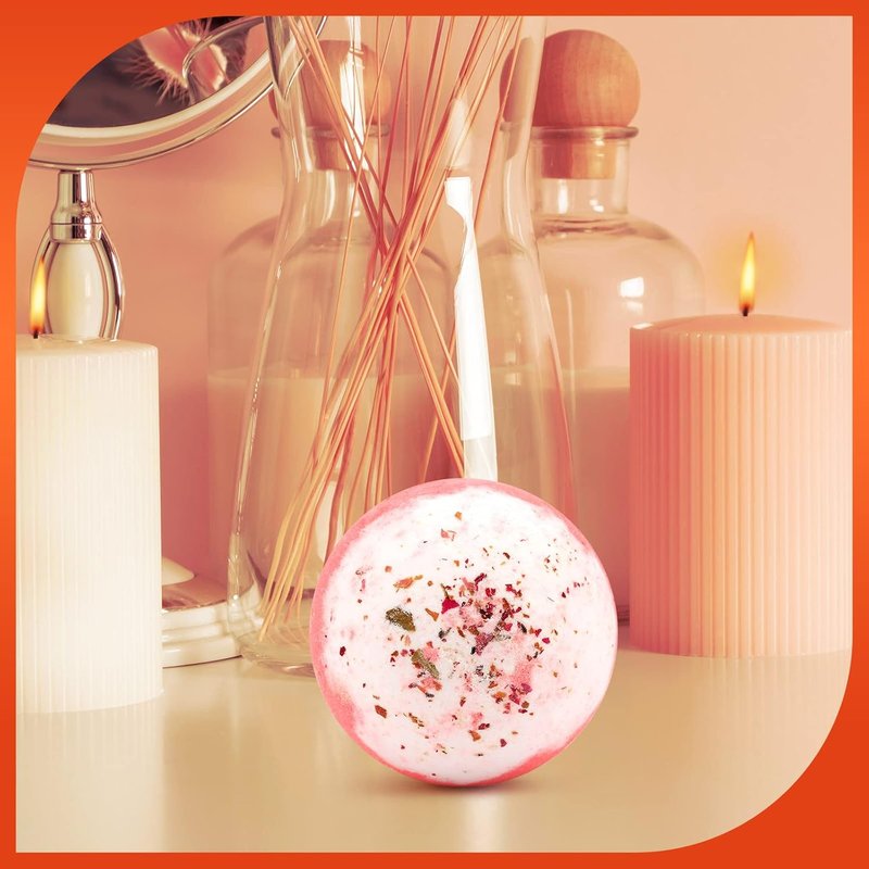 Bath Bombs Gift Set - 12 PCS Vanilla Menthol & Rose Extract | Moisturizing Fizzy Spa Relaxation