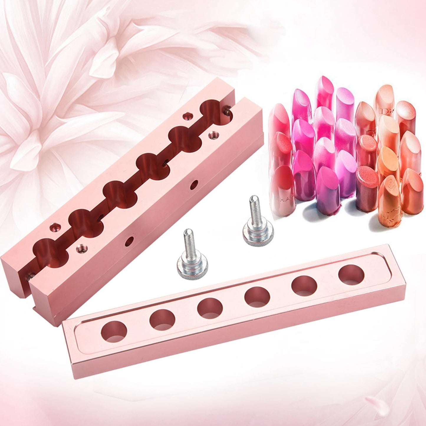 Fayelume Lipstick Mold, Lip Balm Making Kit, 12.1 Dual Use Lipstick Maker, 6 Cavity Lip Stick Making, Lip Gloss Maker for Women