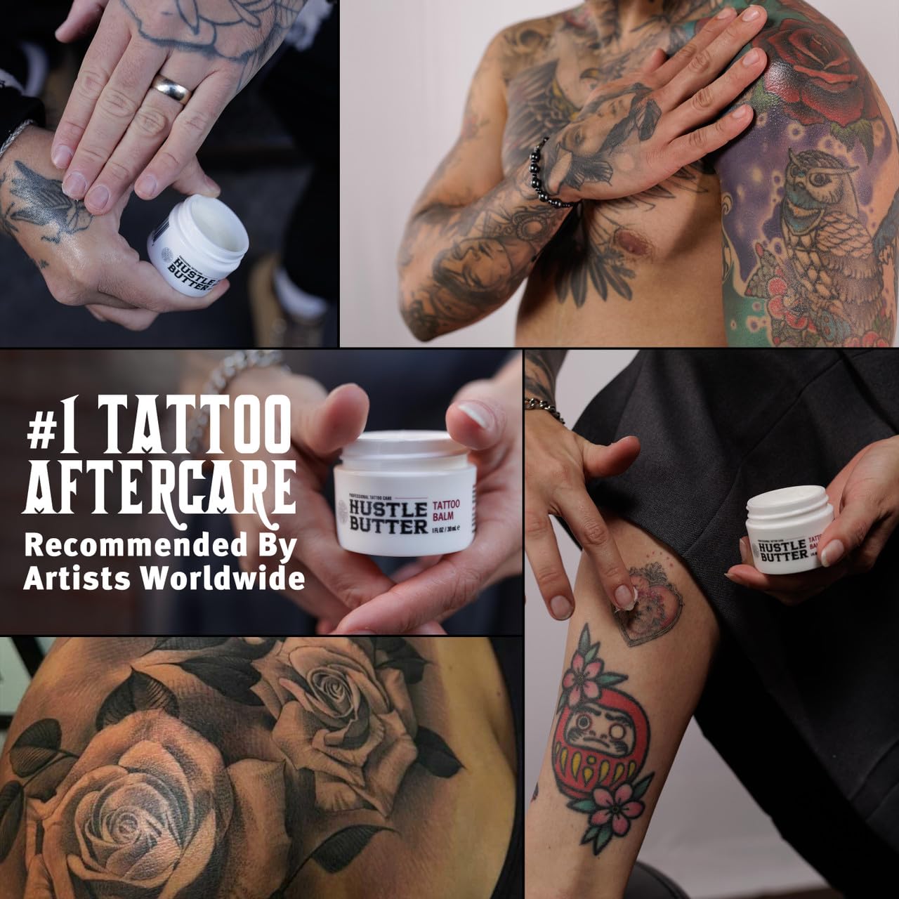 Tattoo Butter - Hustle Butter Deluxe for Pre, During, & Post Tattoo Care - 100% Vegan | 1 oz