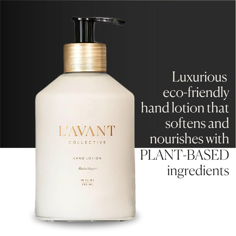 L'AVANT Collective Hand Lotion - Moisturizing Plant-Based Cream in Refillable Glass Bottle | 10 Fl Oz, Blushed Bergamot