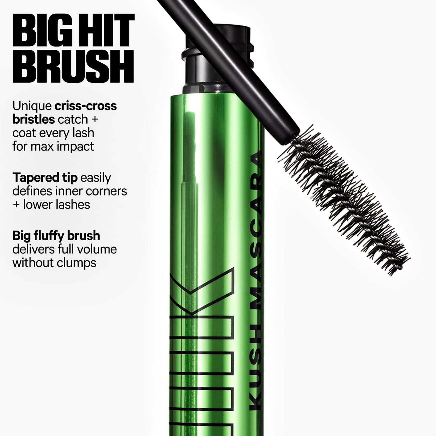 Milk Makeup KUSH Big Hit Volumizing Mascara – 12HR Clean High-Volume Mascara for Lifting, Lengthening + Defining Lashes – Clump + Smudge-Free, Weightless + Safe for Sensitive Eyes – Black, 0.14 oz