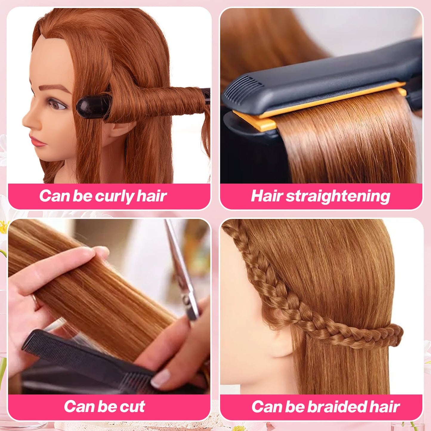 Mannequin Head Human Hair for Hairstyling - perming, heat styling, washing, Heat Resistant Doll Head for Cosmetology Students, Professionals & Practice Exams (Blond 27#)