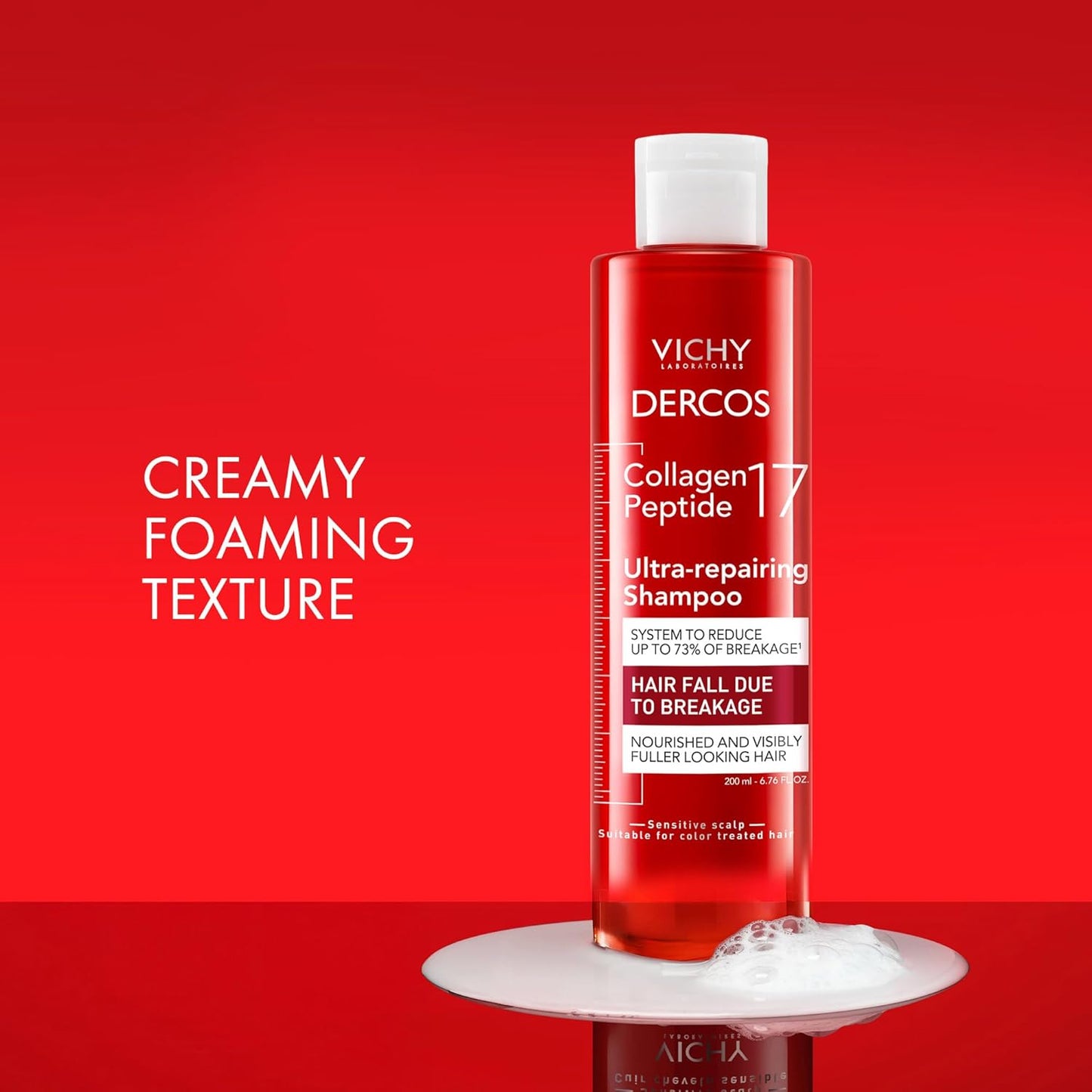 VICHY Dercos Collagen Peptide 17 Shampoo - Anti Hair Fall & Bond Repair for Weak, Damaged Hair | Strengthens & Boosts Volume