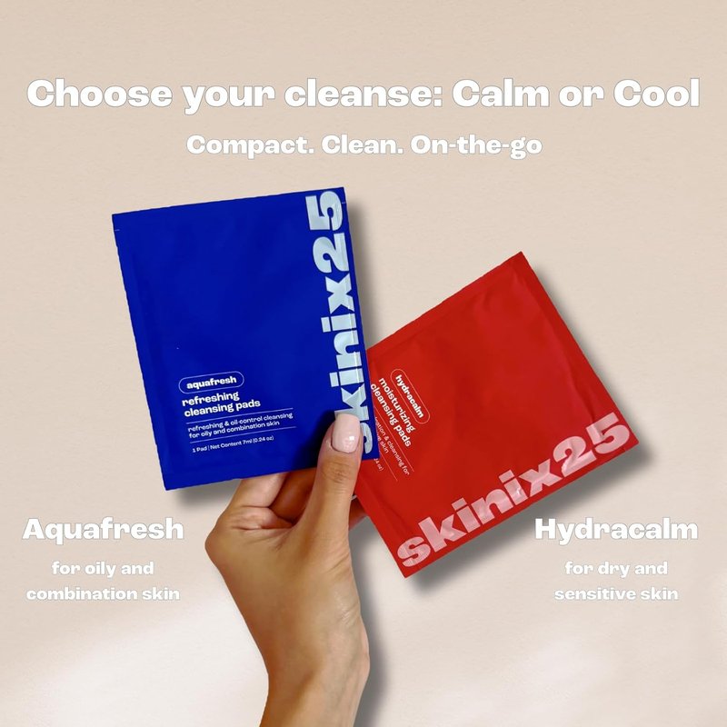 Hydracalm Facial Cleansing Pads - Hydrating Cotton Wipes for All Skin Types | 20 Individually Wrapped Travel Wipes