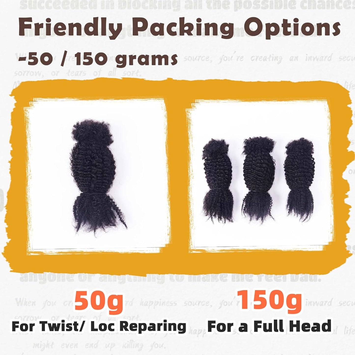 Spring Twist Bulk Human Hair - 100% Afro Kinky for Crochet Styles | Can Be Dyed & Bleached, 50g