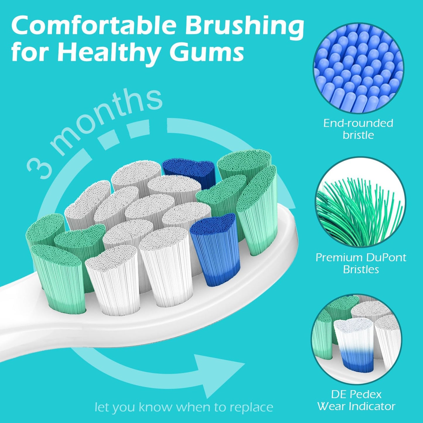 SEEREIN Compatible with Philips sonicare Replacement Heads, Fit Philips Sonicare Toothbrush Heads, Phillips Sonicare Replacement Brush Head C2 C1 G2 W W2 A3 G3 W3 DiamondClean 4100 6100, 10 Pack
