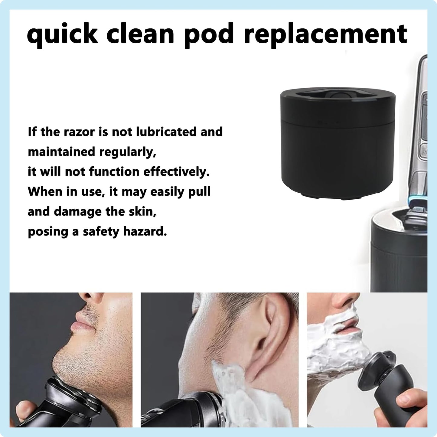 Replacement Quick Clean Pod Compatible with Philips Norelco Cleaning Pod,for Philips Norelco 2nd Generation Series 7000 and Series 9000 Series 5000 Angular polygon Shavers