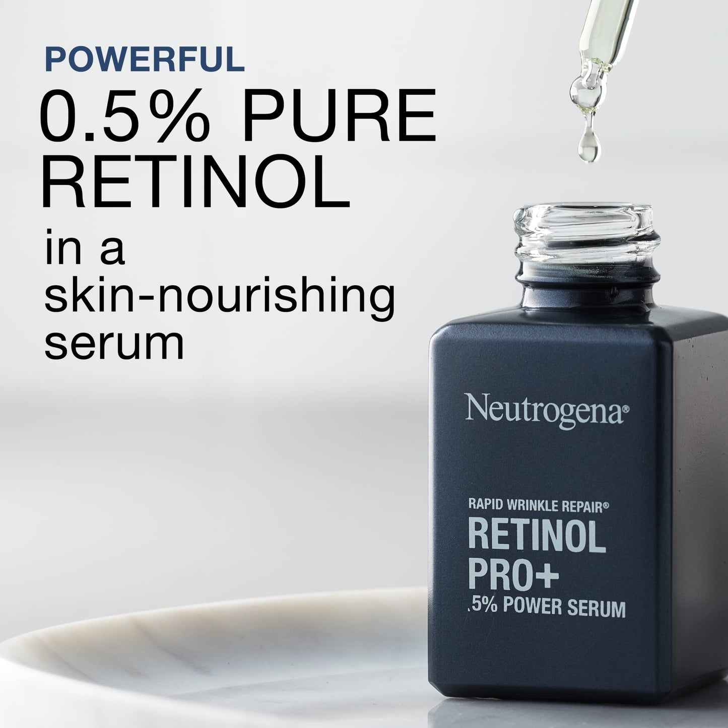 Neutrogena Anti-Aging Rapid Wrinkle Repair Retinol Regenerating Cream, 0.5 Oz Mini, & Neutrogena Anti-Aging Rapid Wrinkle Repair Retinol Pro+ 0.5% Power Serum, Travel Size 1 Fl. Oz
