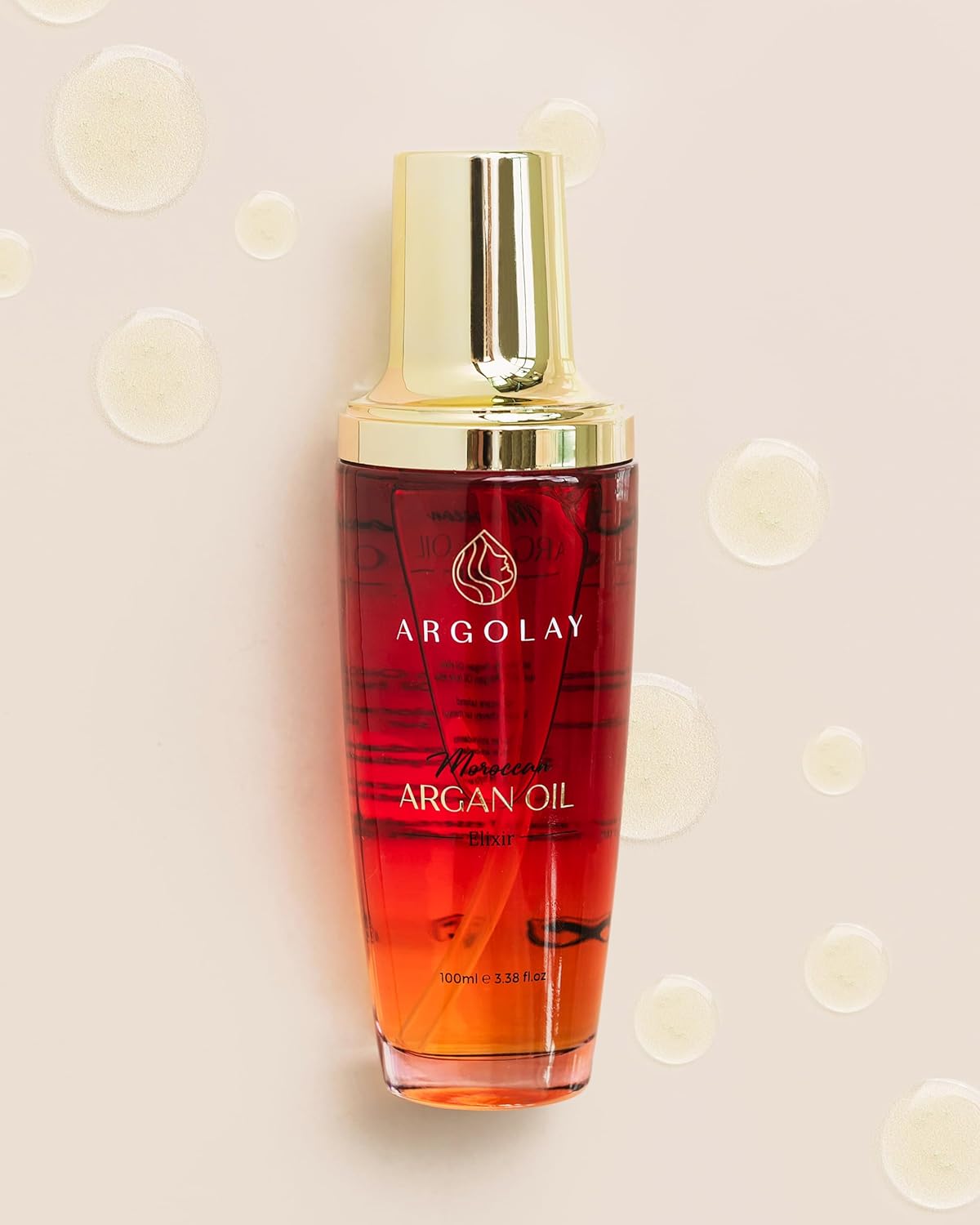 Moroccan Argan Oil Elixir - Lightweight & Nourishing Hair Oil for Shine, Frizz Control & Heat Protection | 100 mL (3.4 oz)