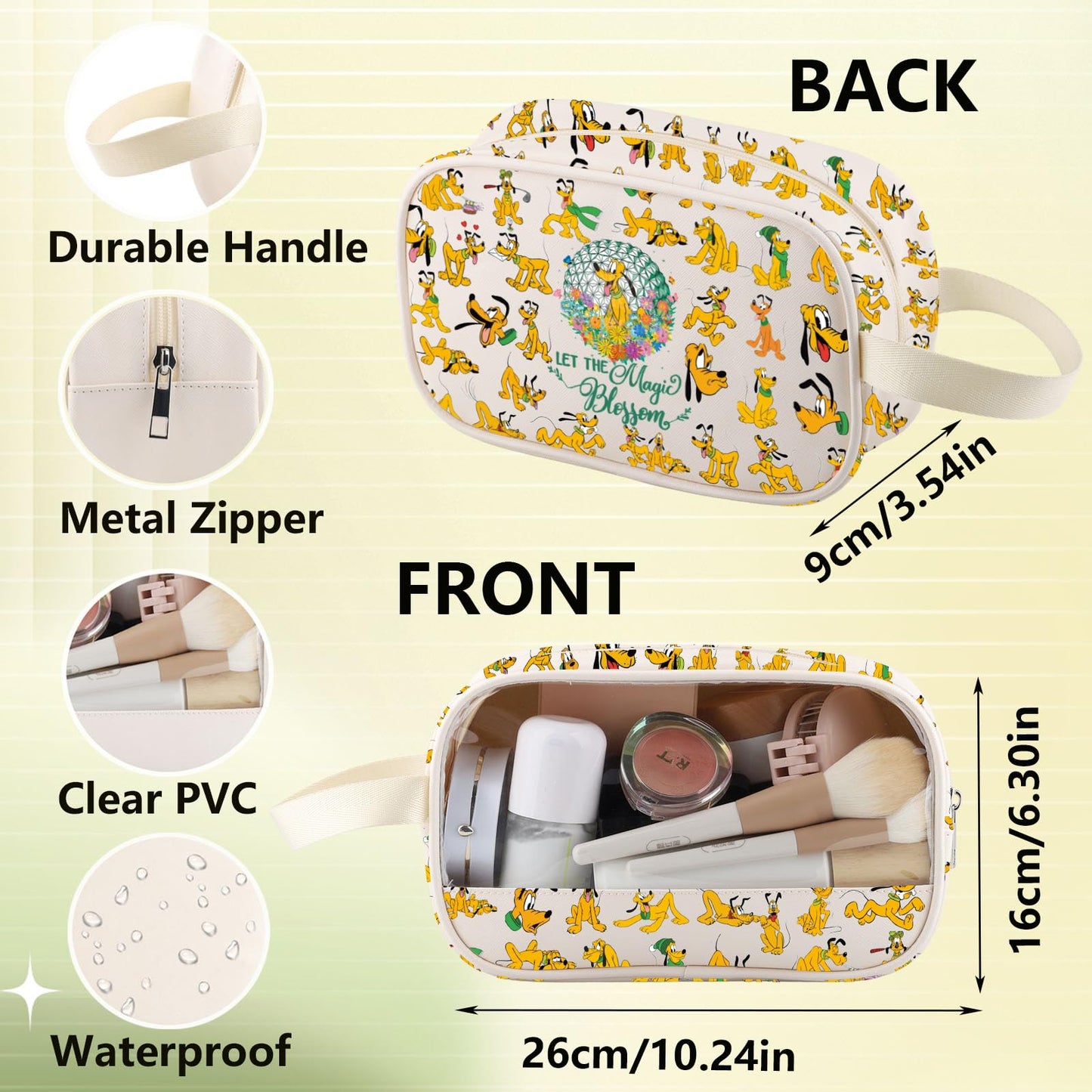 WZMPA Funny Dog Cosmetic Bag Dog Lover Gifts Let The Magic Bloom Makeup Zipper Pouch Bag Cartoon Movie Merchandise (Plu Bloom 2Full-TB)
