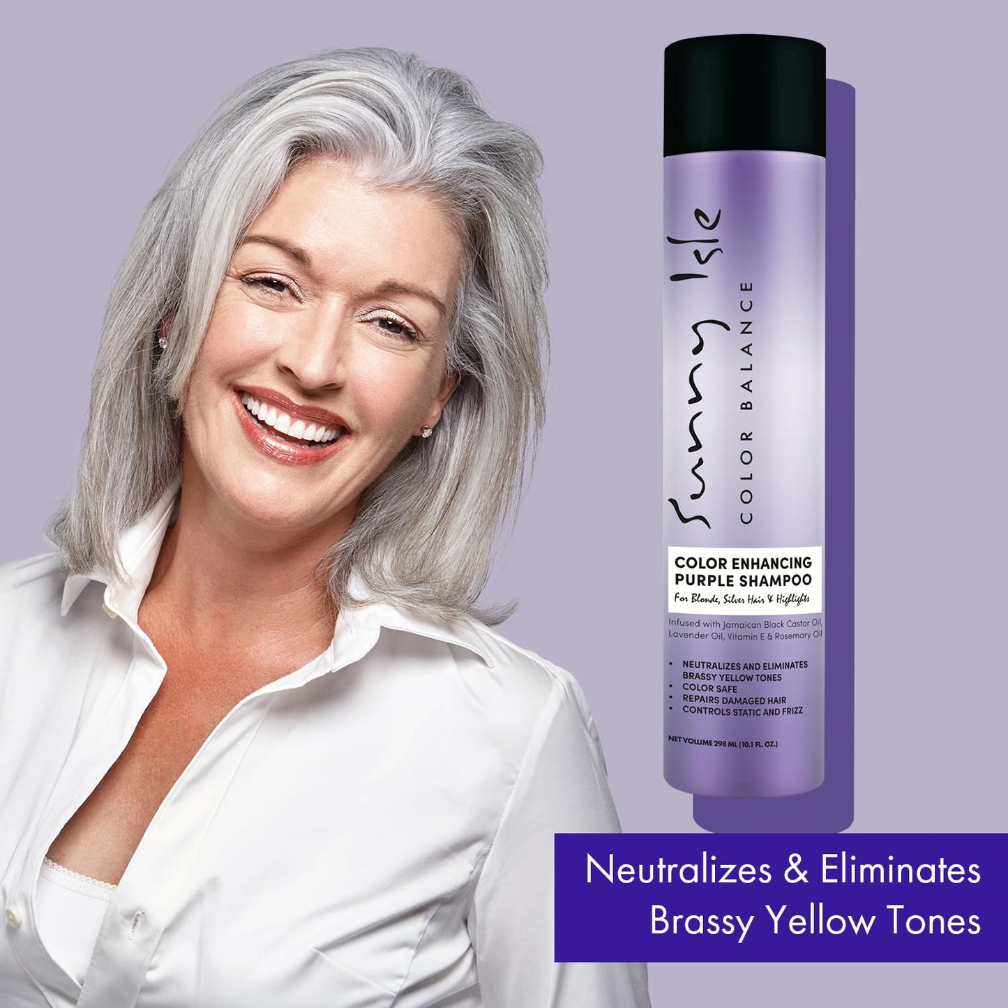 Sunny Isle Anti-Brass Color Enhancing Purple Shampoo 10.1 Fl Oz
