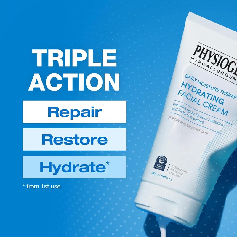 Physiogel Daily Moisture Therapy Facial Cream - Hydrating Moisturizer with Ceramide for Dry & Sensitive Skin | 5 fl. oz.