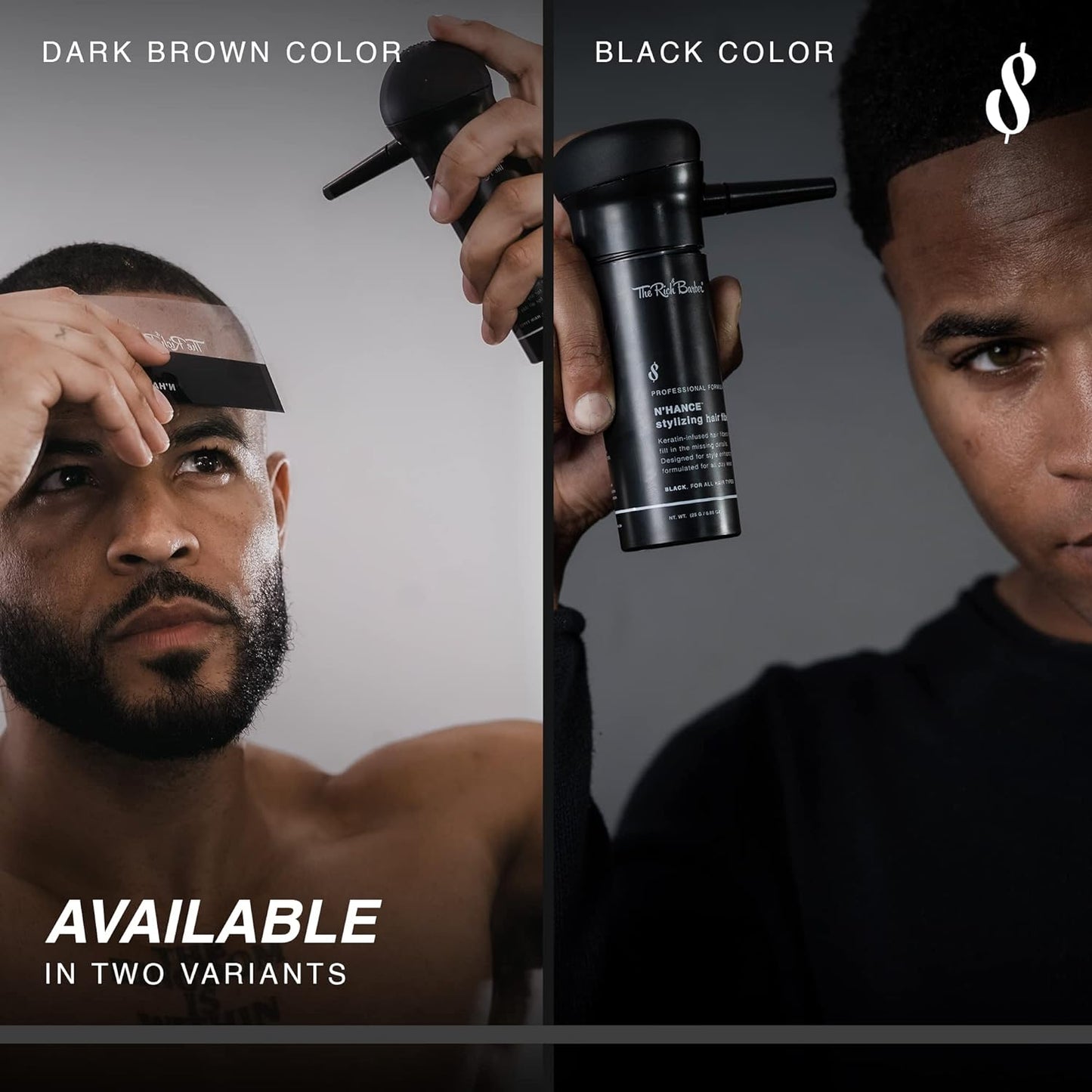 N'Hance Pro Barber Kit - 3-in-1 Hair & Beard Styling Set | Keratin-Infused Fibers, Applicator Pump, Hairline Enhancer
