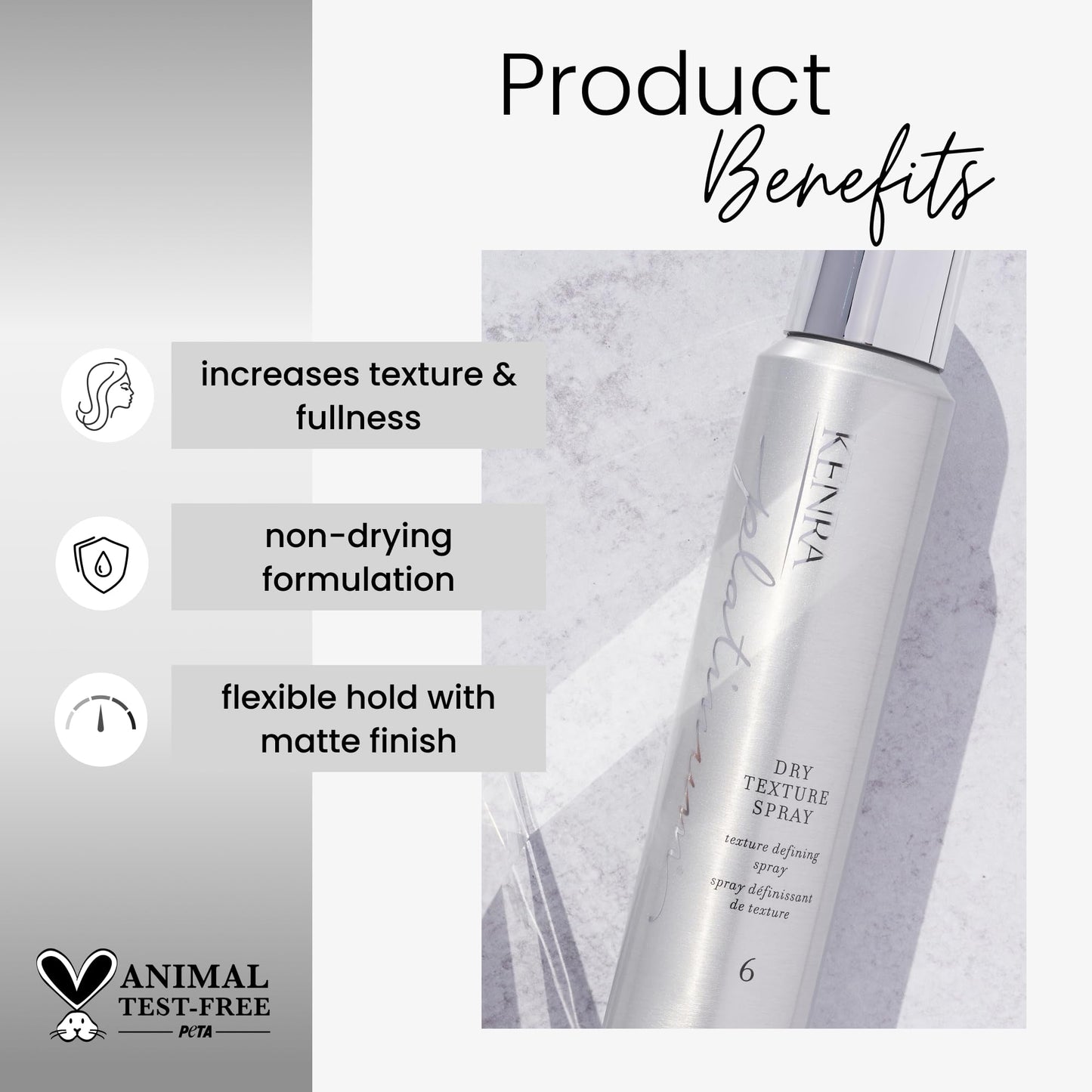 Kenra Platinum Dry Texture Spray 6 | Texture Defining Styler | Increases Texture & Fullness | Absorbs Oils & Impurities | Ultra-Lightweight, Non-Drying Formulation | All Hair Types | 5.3 oz. (2-Pack)