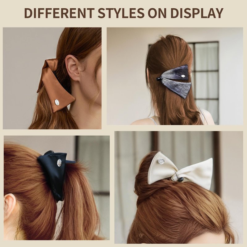 EVITA PERONI Banana Clip with Twistable Wings, Acetate Fabric Ponytail Holder No Damage Hair Clips for Thick Curly Hair Large Claw Clips Elegant Hair Accessories for Women, Black