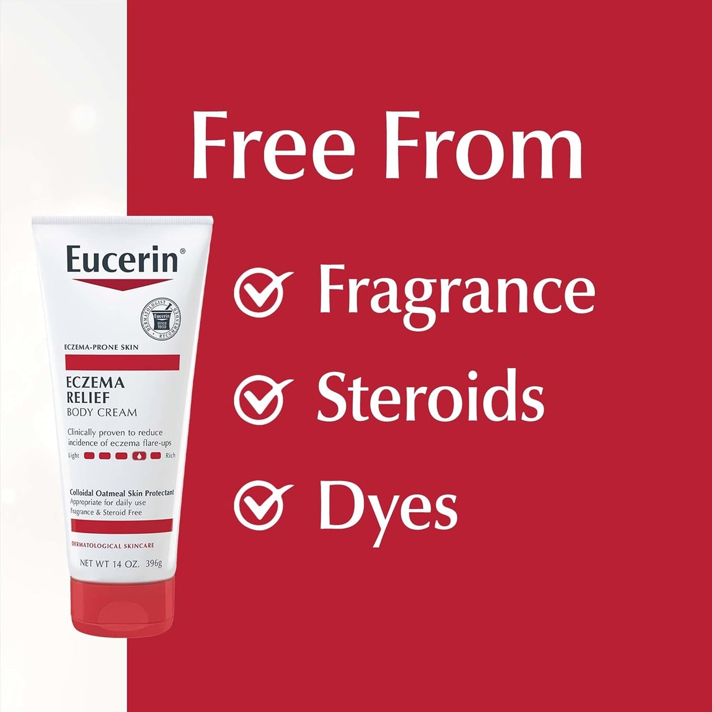 Eucerin Eczema Relief Body Cream - Colloidal Oatmeal, Steroid-Free | 14 Oz Tube