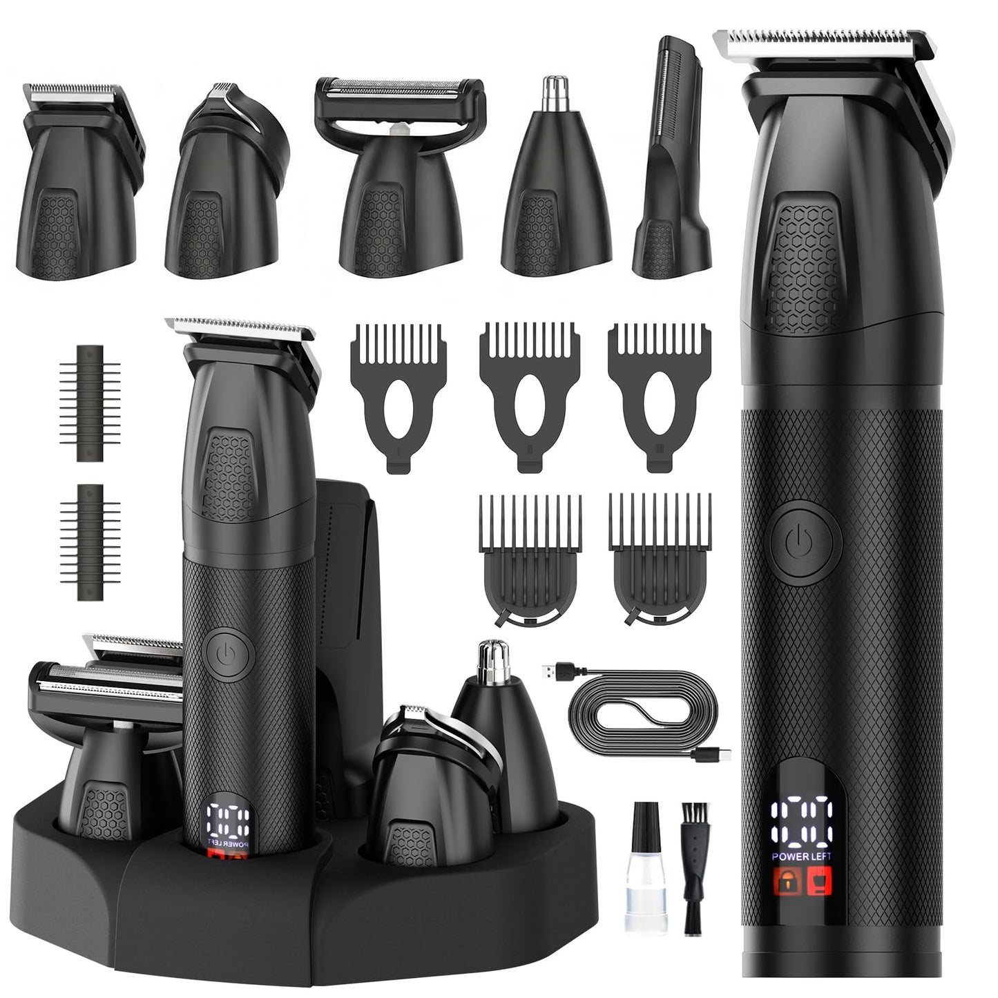 Bomxin Manscape Body & Beard Trimmer for Men,Waterproof,6 in 1 Grooming Kit