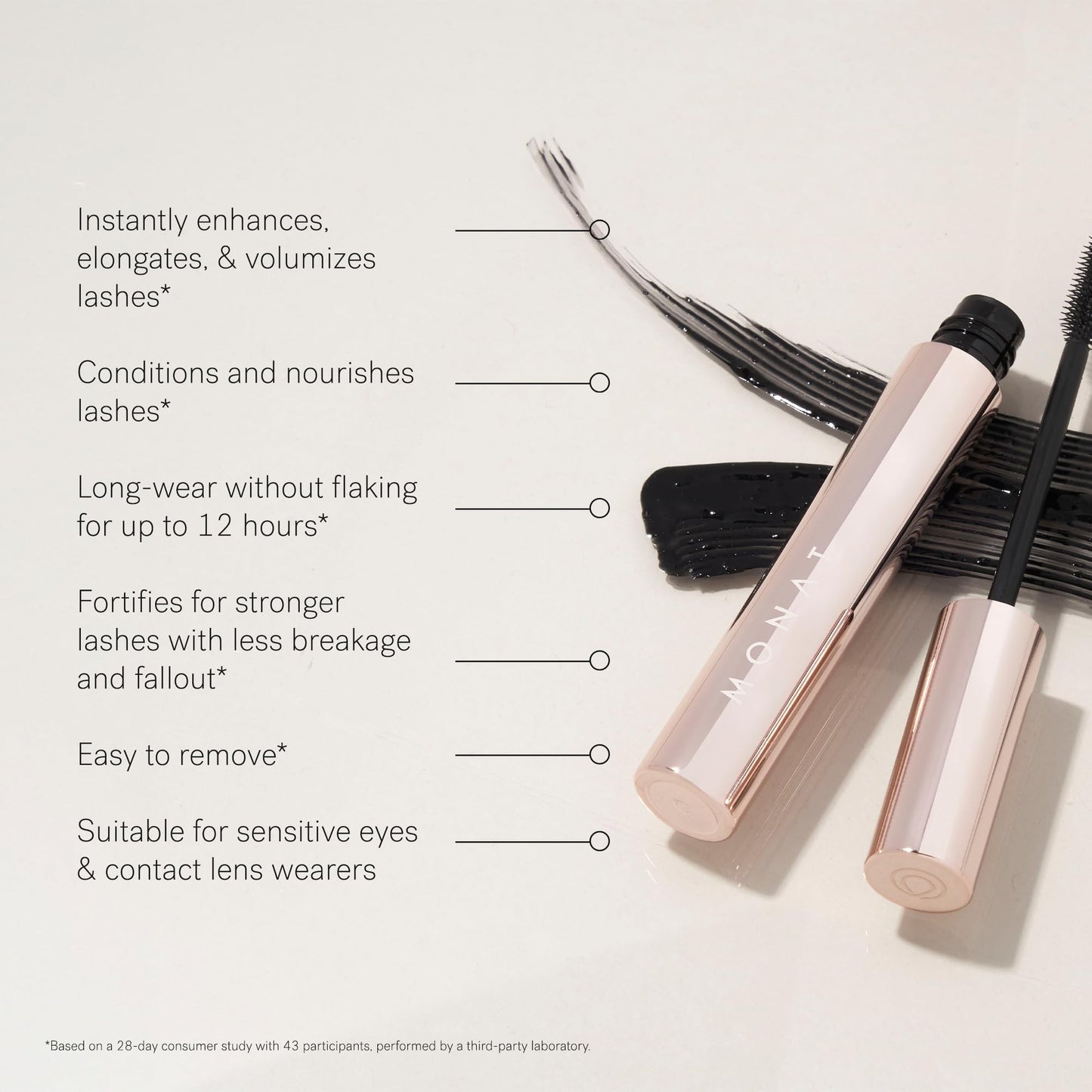 MONAT IR Clinical™ Mascara – Fuller, Longer-Looking Lashes with Instant Volume and Definition, Smudge-Resistant Long-Wear Formula that Nourishes and Strengthens with Melatonin, Caffeine & REJUVENIQE®