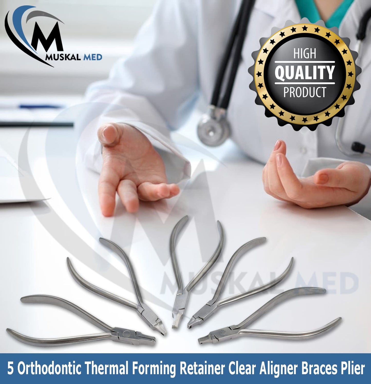 VISION TEK MED Orthodontic Dental Tear Drop Pliers Thermal Forming Retainer Clear Aligner Braces Plier