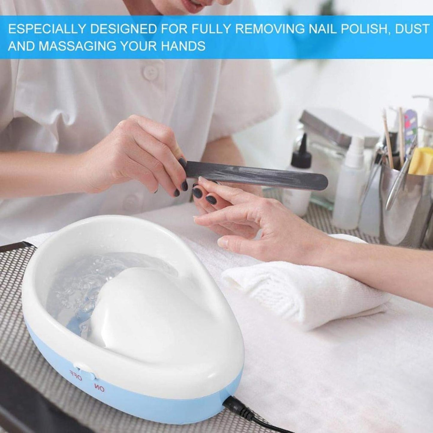 Electric Nail Soaking Bowl - Manicure Spa Soak & Polish Remover Tool | Home & Salon Use