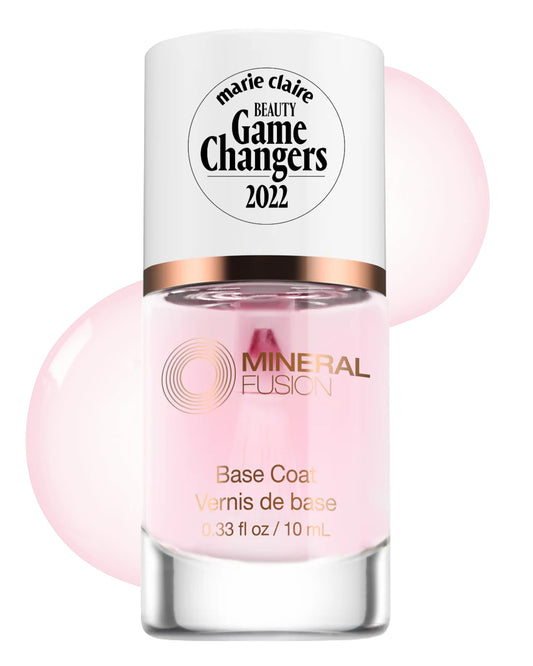 Mineral Fusion Base Coat Nail Treatment - Extend the Length of Manicures - Protect Against Chipping, Peeling Nail Polish - Long Lasting, Nail Strengthener - Vegan, No Harsh Ingredients - 0.33 Fl Oz