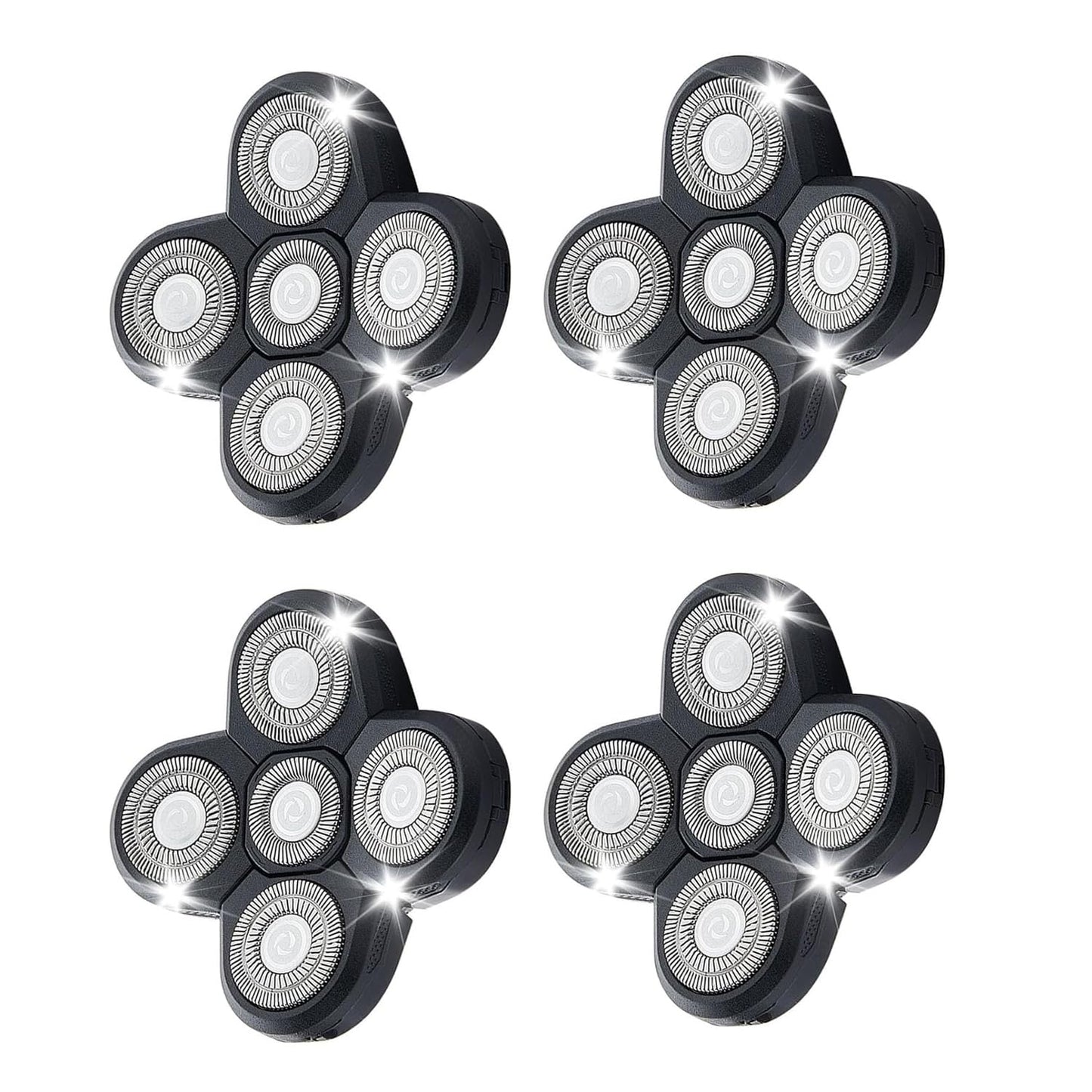 4PCS 5 Heads Shaver Replacement Blades for Bald Men Head Shaver, 5 Blades Shaver Replacement Heads for Fre*Bird Electric Head Hair Shaver (Black/4PCS