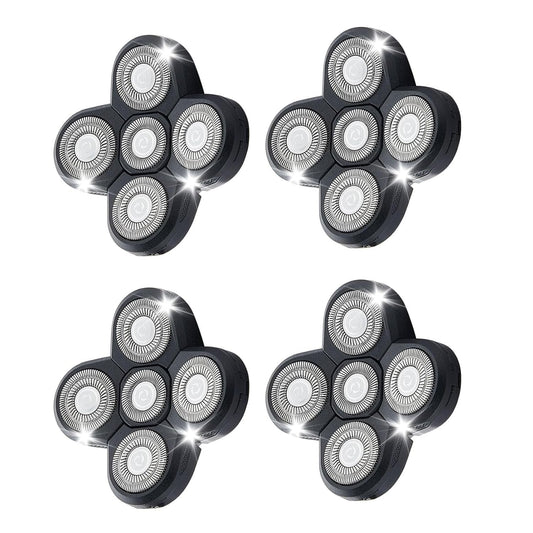 4PCS 5 Heads Shaver Replacement Blades for Bald Men Head Shaver, 5 Blades Shaver Replacement Heads for Fre*Bird Electric Head Hair Shaver (Black/4PCS
