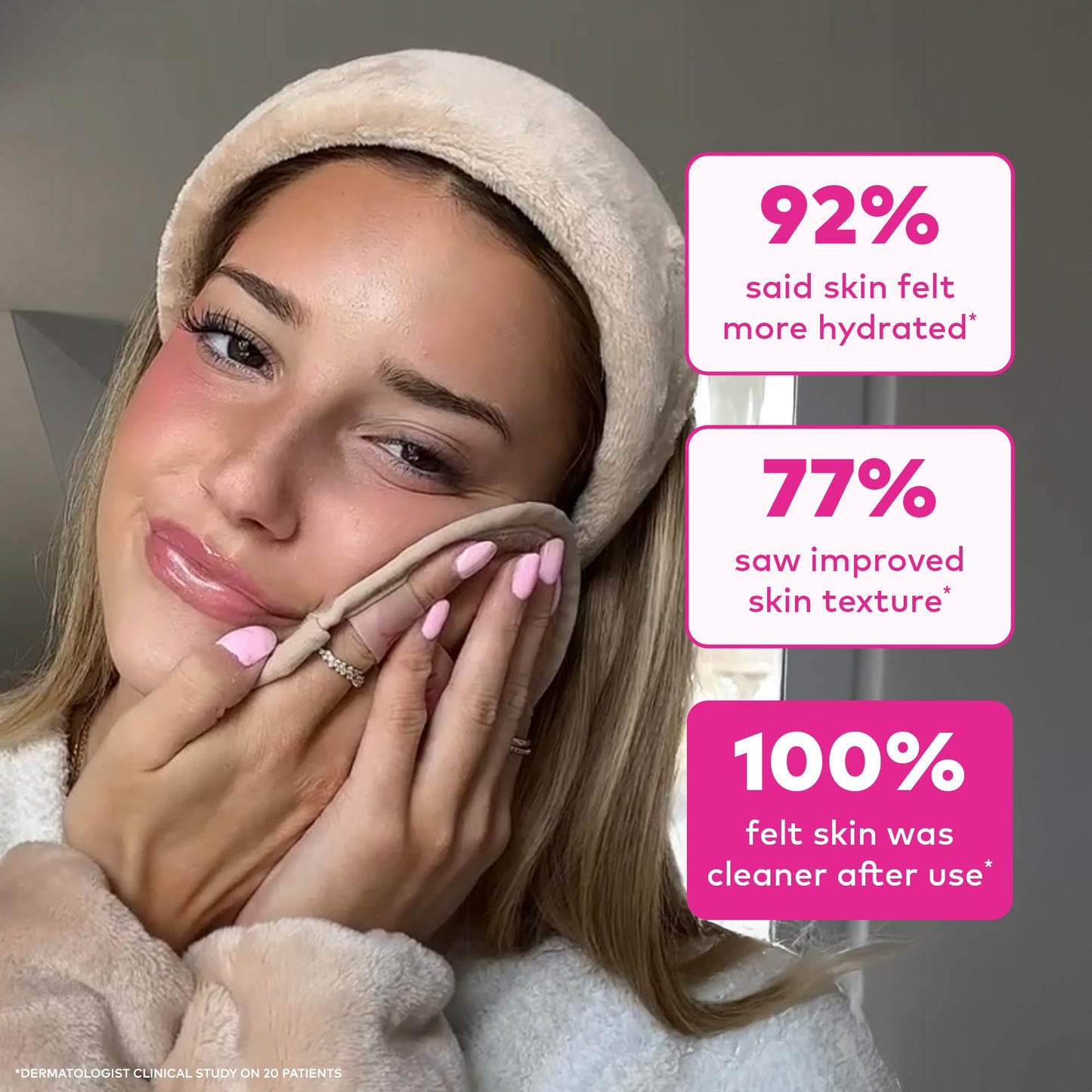The Original MakeUp Eraser 7-Day Set, Erase All Makeup With Just Water, Including Waterproof Mascara, Eyeliner, Foundation, Lipstick, Sunscreen, and More! (Sweet Cream), 7ct