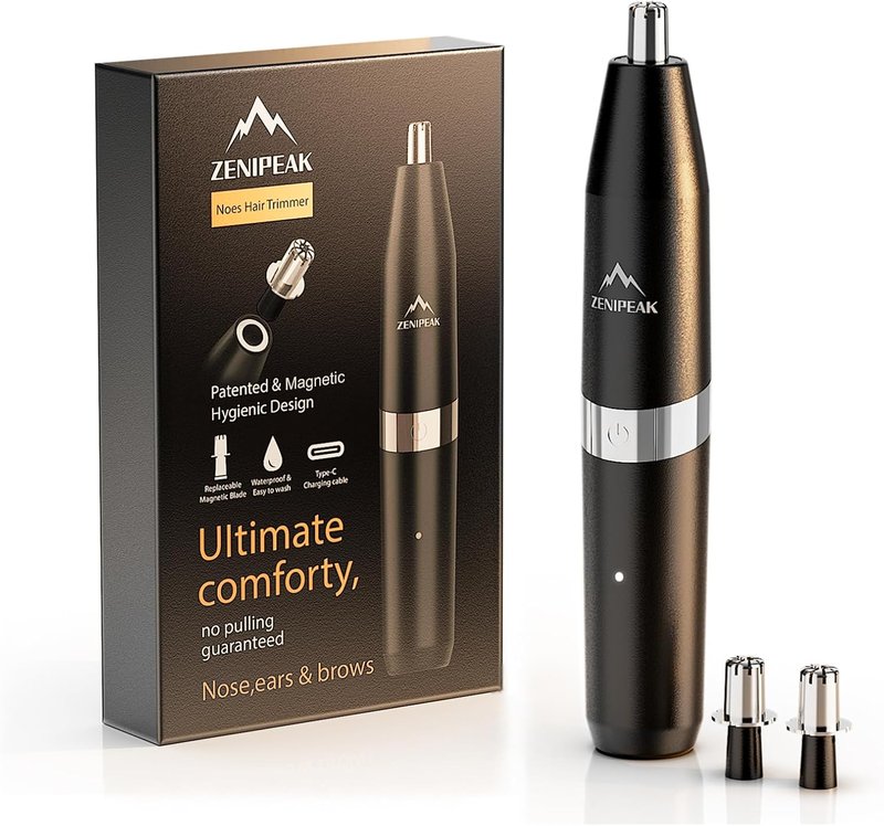 Nose Hair Trimmer for Men & Women - USB-C Rechargeable Electric Ear & Nasal Clipper | Painless Micro-Vacuum, Waterproof Travel Kit