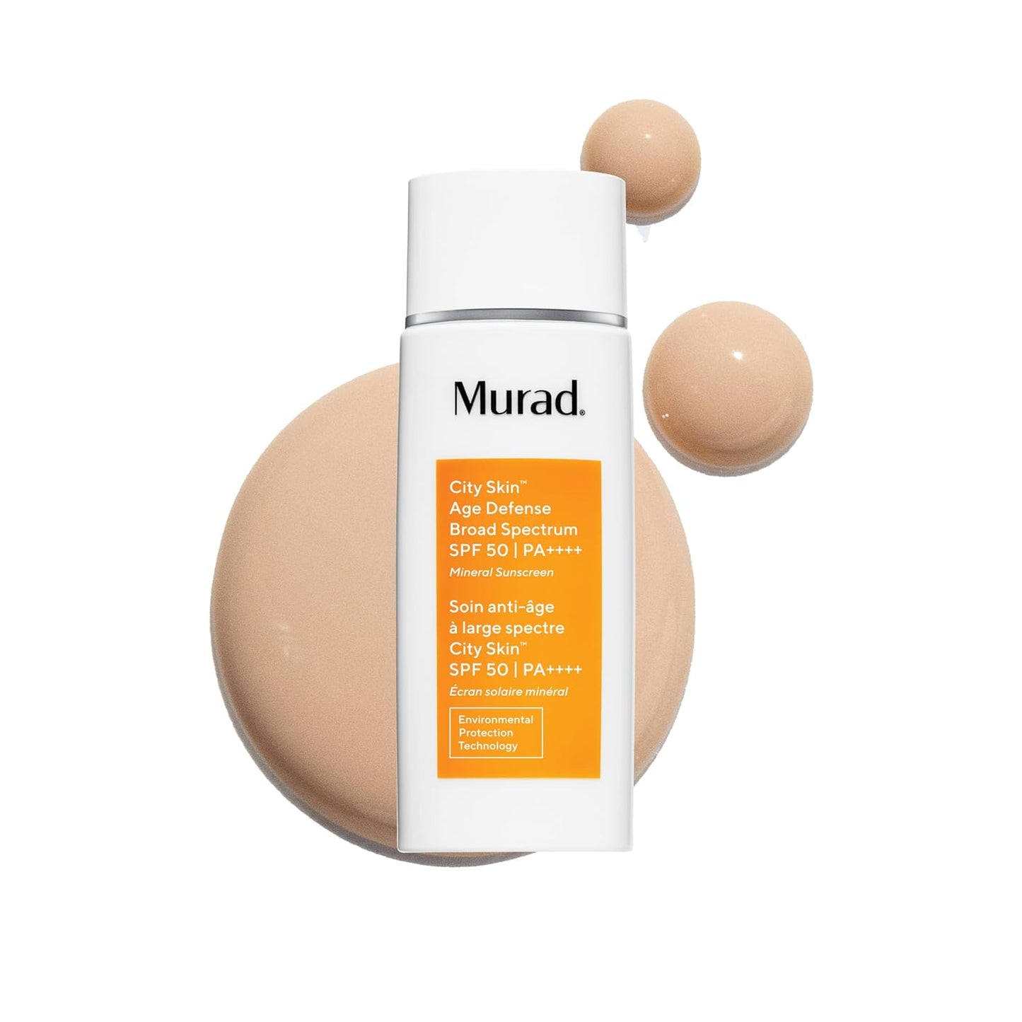 Murad City Skin Age Defense SPF 50 - Mineral Sunscreen with Lutein & Iron Oxides for Blue Light Protection | 1.7 oz