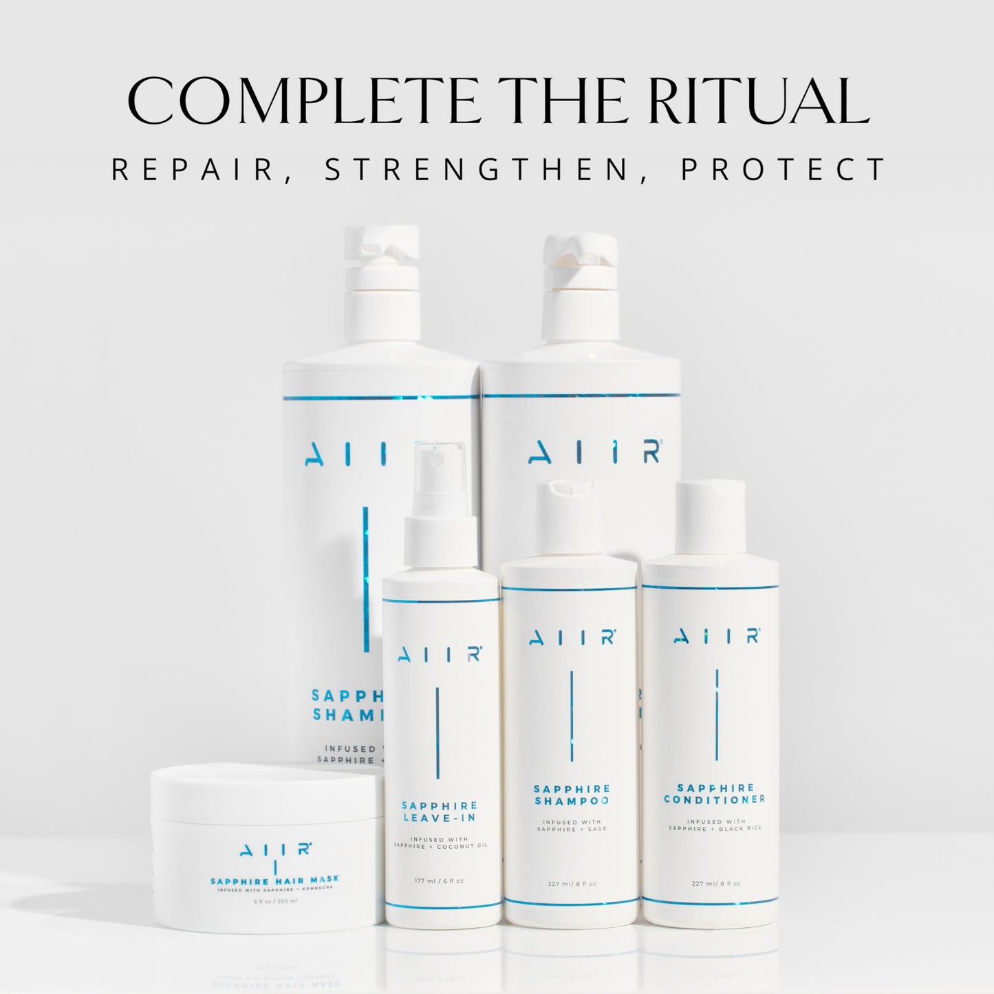 AIIR Sapphire Leave In Conditioner - Lightweight Moisturizing Detangler, Hydrate Dry Damaged Hair, Tame Frizz & Flyaways, Heat Protectant Spray for Blowouts and Thermal Styling, 6 oz