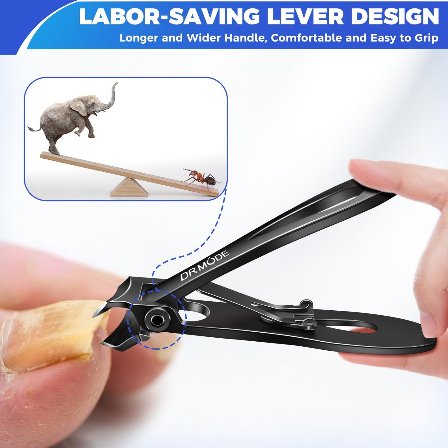 Toenail Clippers for Thick Toenails for Seniors, Large Toe Nail Clippers for Men Thick Ingrown Nails with Wide Jaw Opening, Heavy Duty Upgraded Slanted Curved Finger Nail Clippers Adult Nail Cutter