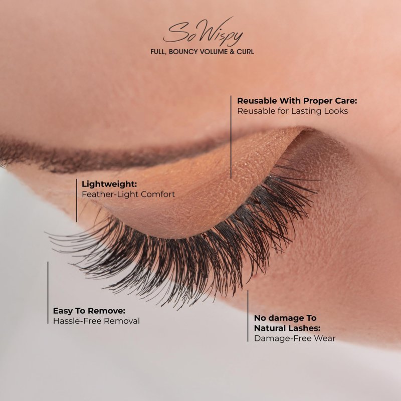 Kiss So Wispy, False Eyelashes, 'Pixie', 12mm, Includes 5 Pairs Of Lashes, Easy to Apply, Reusable Lash Clusters