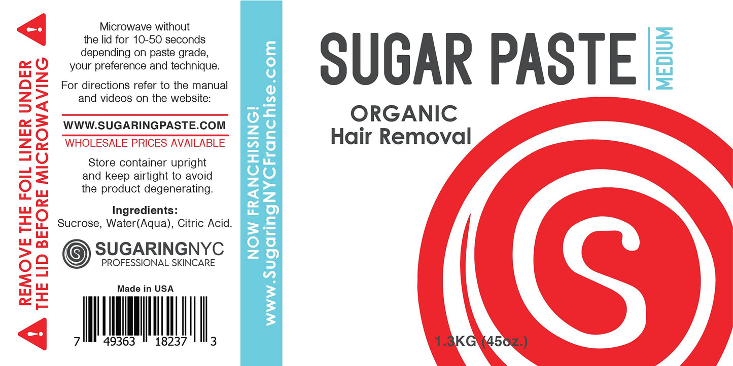 Sugaring NYC Brazilian Bikini Sugaring Paste - Medium, 45 Fl Oz, For Various Hair Types, Unisex, Hair Removal Paste