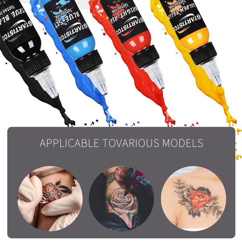 14 Colors Tattoo Ink Set 1oz (30ml) GTARTISTOO Professional Vegan-Friendly Pigment Tattoo Inks Color Kit Supplies