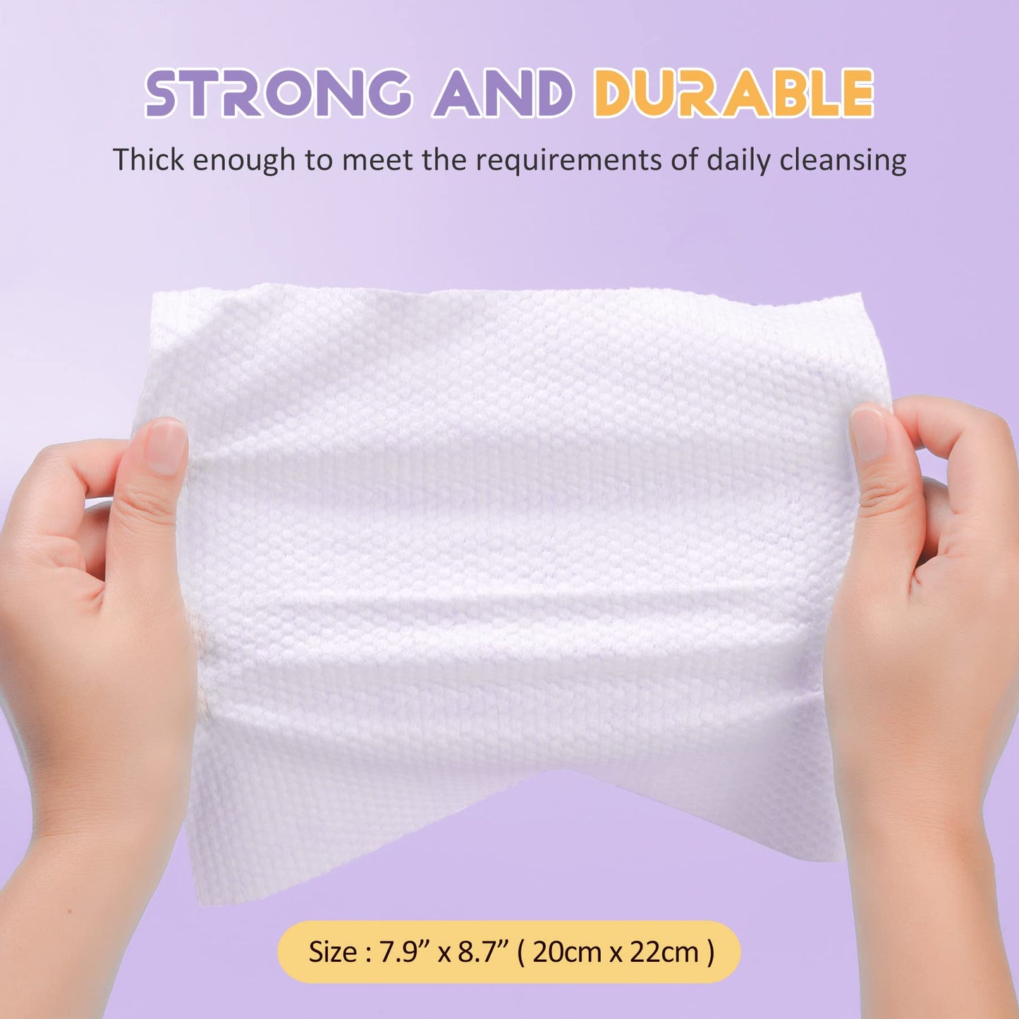 Primpro 300 Count Disposable Face Towels Ultra Soft Hand Washcloth Lint-Free Dry Wipes Biodegradable Facial Cleansing Towelettes (100 Count 3 Pack)
