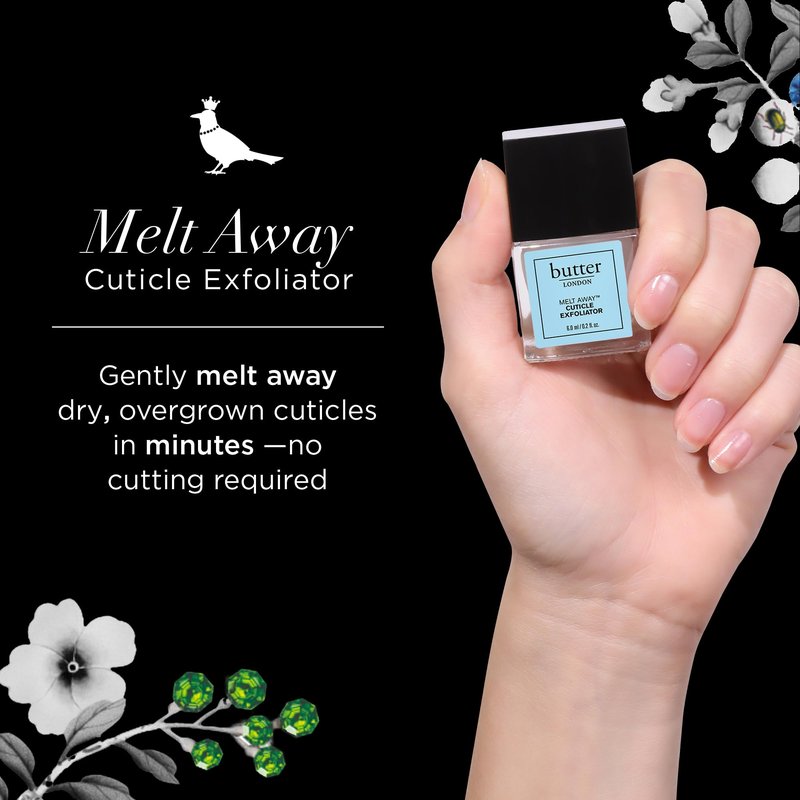 LONDON Cuticle Remover Liquid, Melt Away - Cuticle Softener Oil Exfoliator Gently Removes Dry & Overgrown Skin - Nail Care for Clean & Healthy-Looking Nails, Home Manicure & Pedicure, 6ml