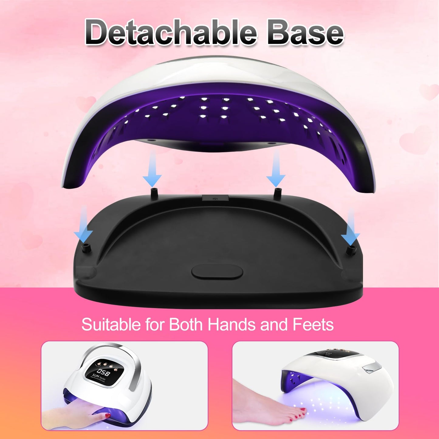 LKE UV Nail Lamp, 72W LED Nail Lamp Nail Dryer Light for Nails with 3 Timer Setting & LCD Touch Display Screen for Home and Salon Use (C-White) (3)