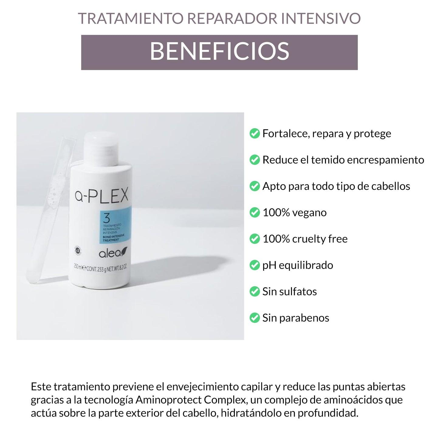ALEA - Damaged Hair Repair Treatment - A-Plex Nº3 Intensive Repair Treatment - 250 ml - Support hair Strength, Repair and Protect It - Deep Hydration for Hair - Manageability