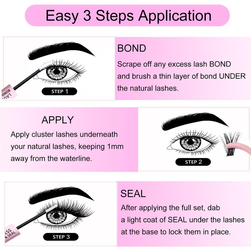 Lash Bond & Seal Clear Lash Glue - DIY Extensions (Waterproof, Long Lasting, Strong Hold 48-72 Hours)