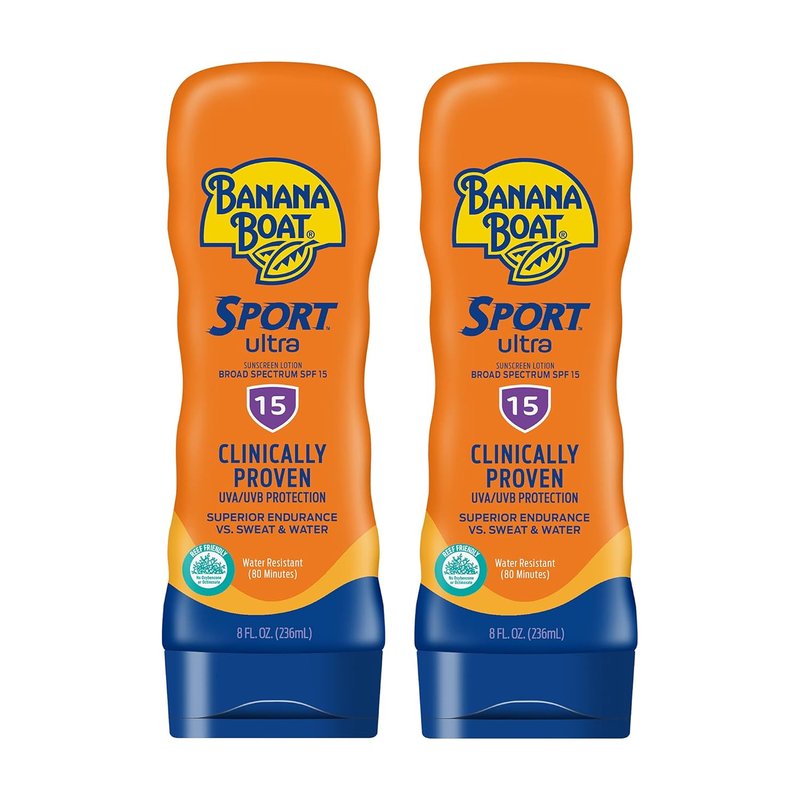 Banana Boat Sport Ultra Sunscreen Lotion & Spray Twin Pack - SPF 15 & 30, 8oz Lotion & 6oz Spray