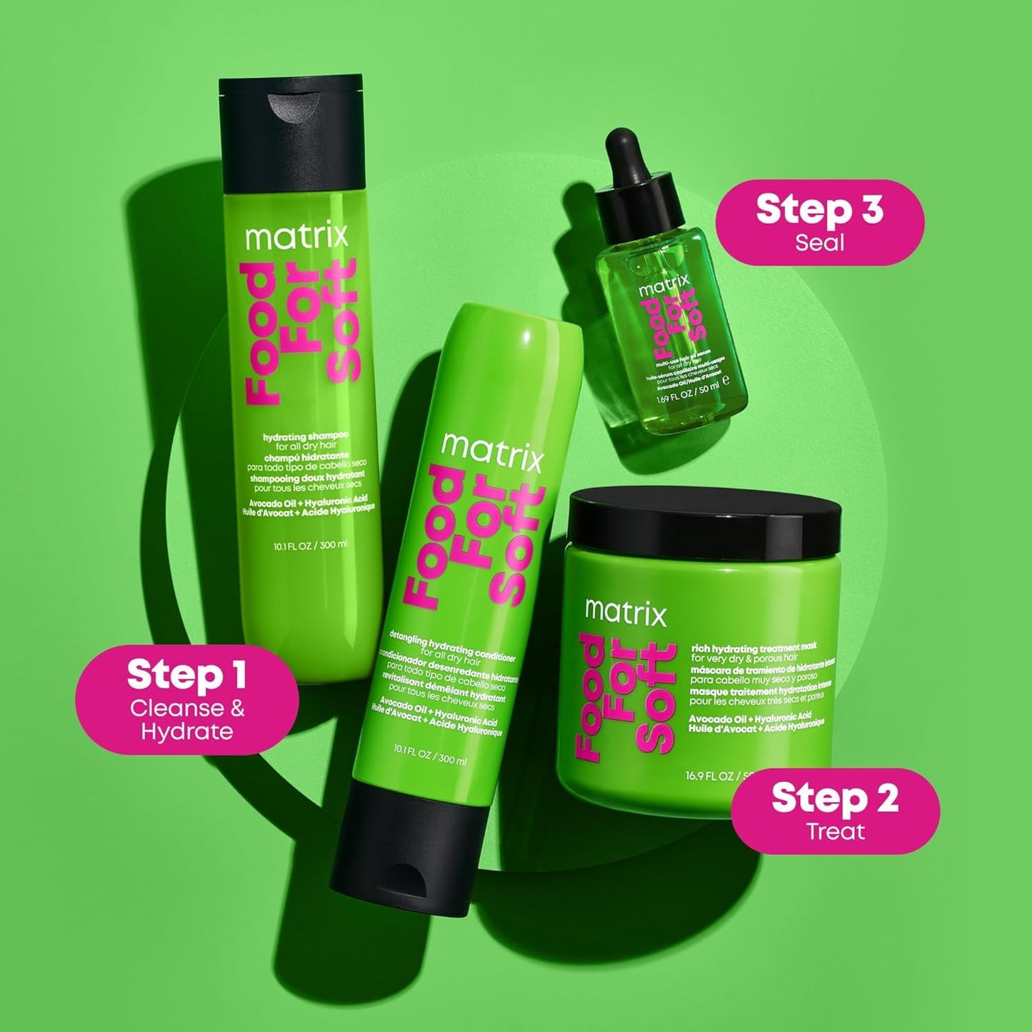 MATRIX Food For Soft Rich Hydrating Mask - For Dry & Brittle Hair, Hydrating Hair Mask, Adds Shine & Softness, With Avocado Oil & Hyaluronic Acid, Replenishes Moisture