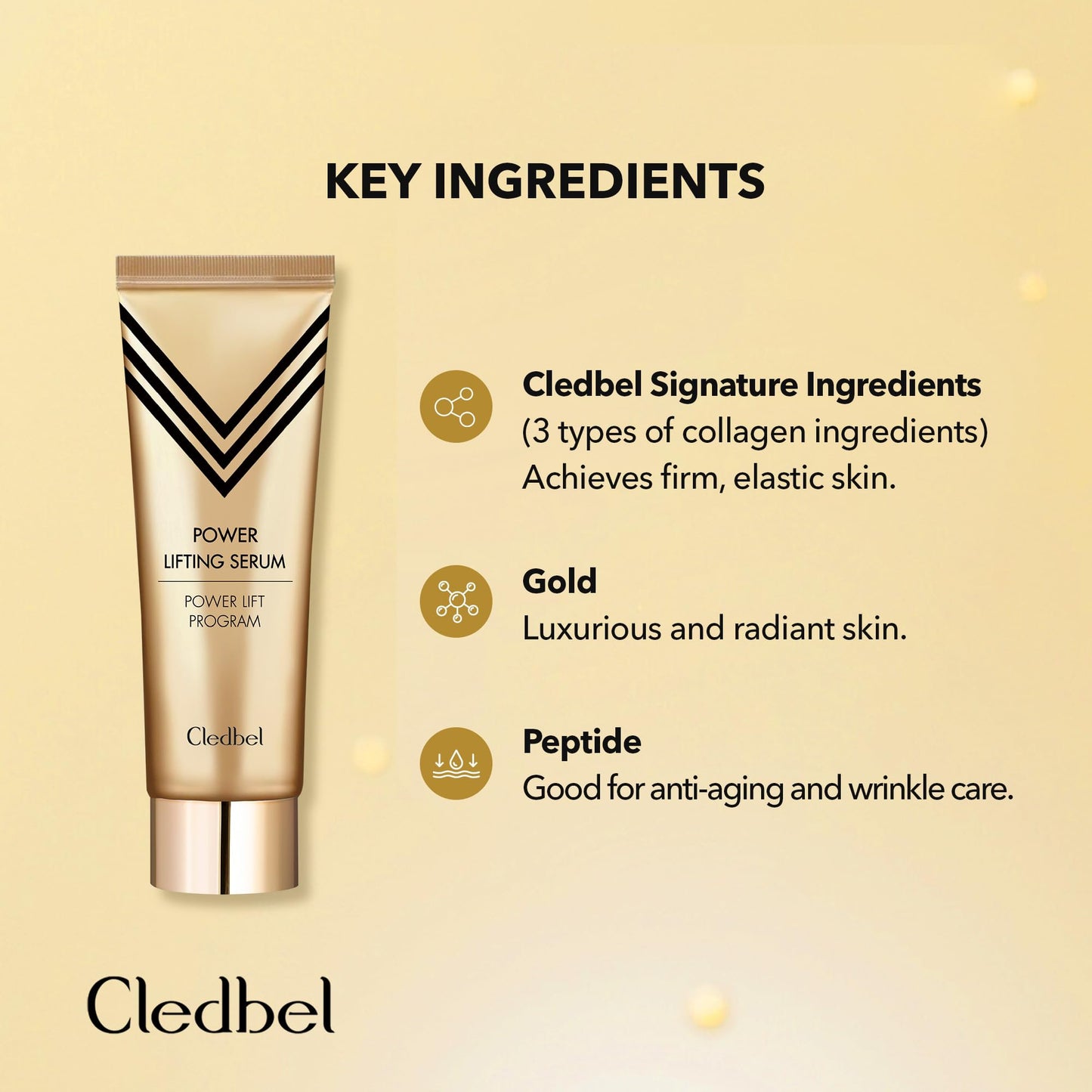 Cledbel Power Lifting Serum 90ml / 3.04 fl oz - Anti-Aging, Hydrating, Radiance Boosting, Firming Facial Serum, Korean Skin Care for All Skin Types.