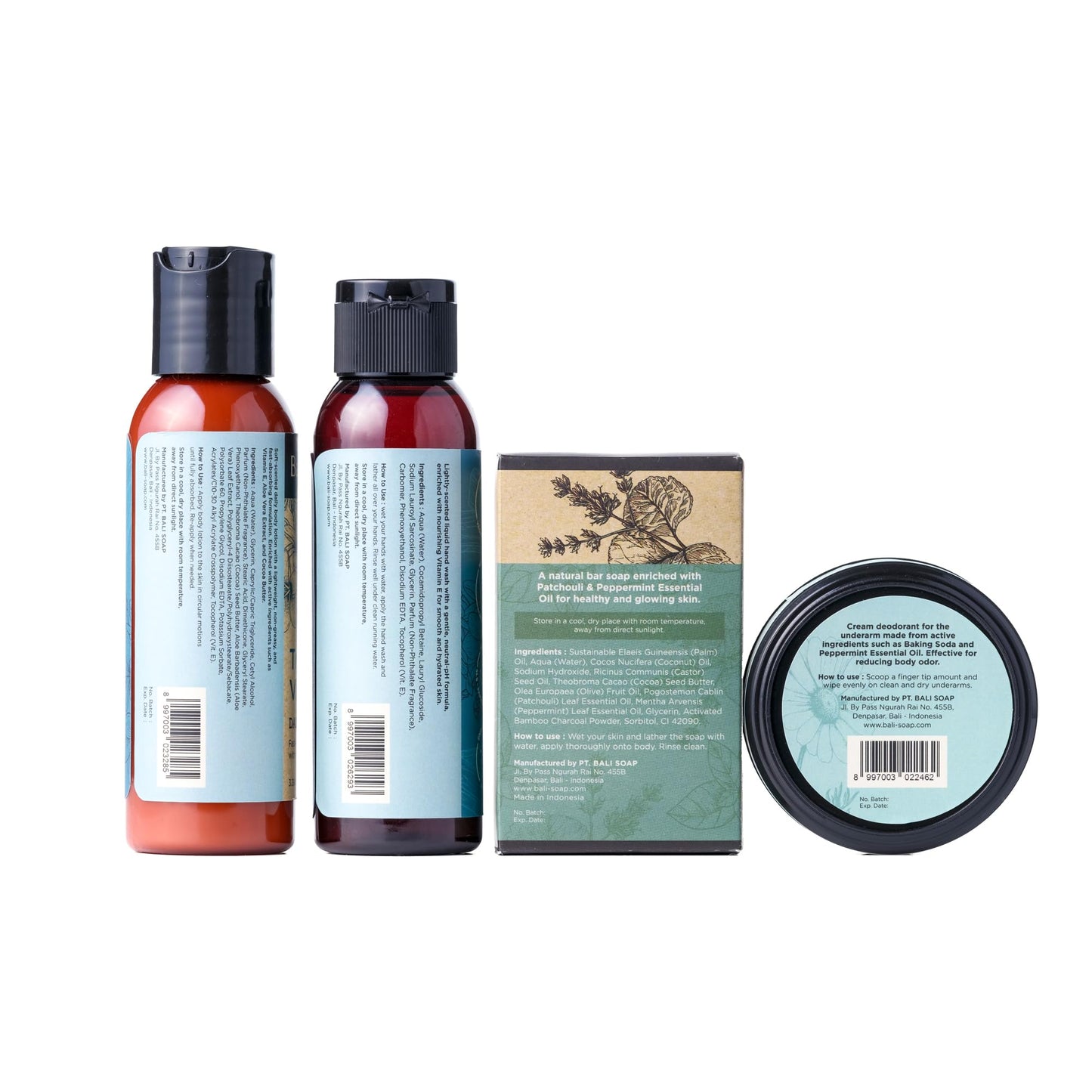 Bali Soap Tropical Vibes Gift Set, 5-Piece Travel Size Body Care Kit, Natural Ingredients, Cruelty Free, Vegan